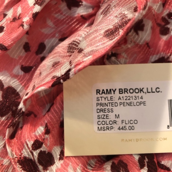 Ramy Brook Penelope Ruffle Dress Pink Floral size Medium - Picture 12 of 12